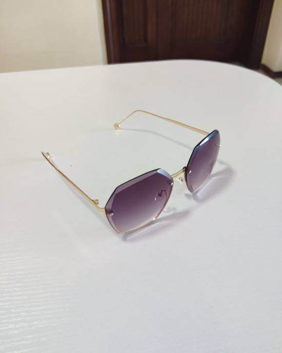 Rimless Trimmed Round Sunglasses Rimless Trimmed Round Sunglasses